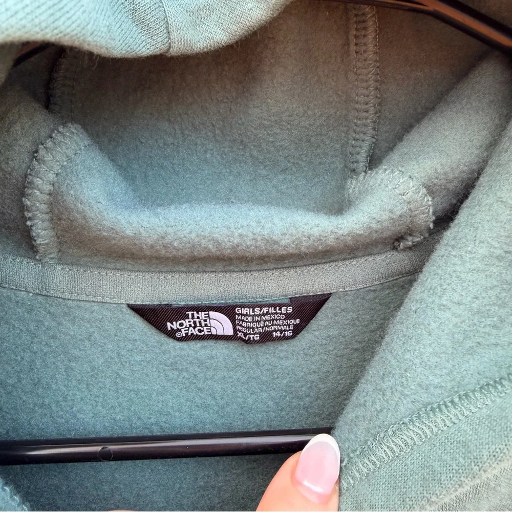 The North Face Sage Green Fleece Hoodie girls XL